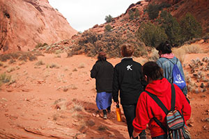 Students hiking on a Alternative Spring Break Service Trip
