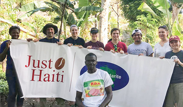 tudents show their support of a thriving global parntership with Just Haiti.