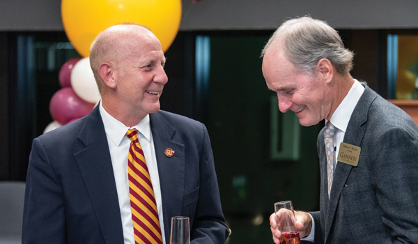 Gannon President Keith Taylor, Ph.D. and Robert Barker ’72, Gannon University Board of Trustee member.